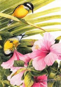 Fleur classiques œuvres - am167D Oiseaus classique fleurs